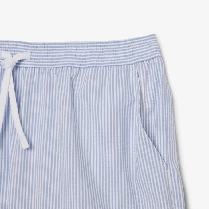 Gestreifte, strukturierte Retroshorts in mittlerer Länge für Herren