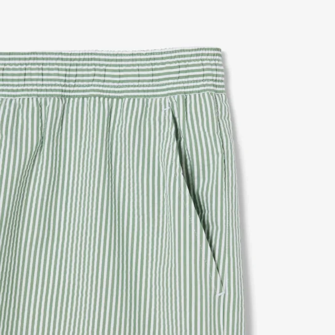 Gestreifte, strukturierte Retroshorts in mittlerer Länge für Herren