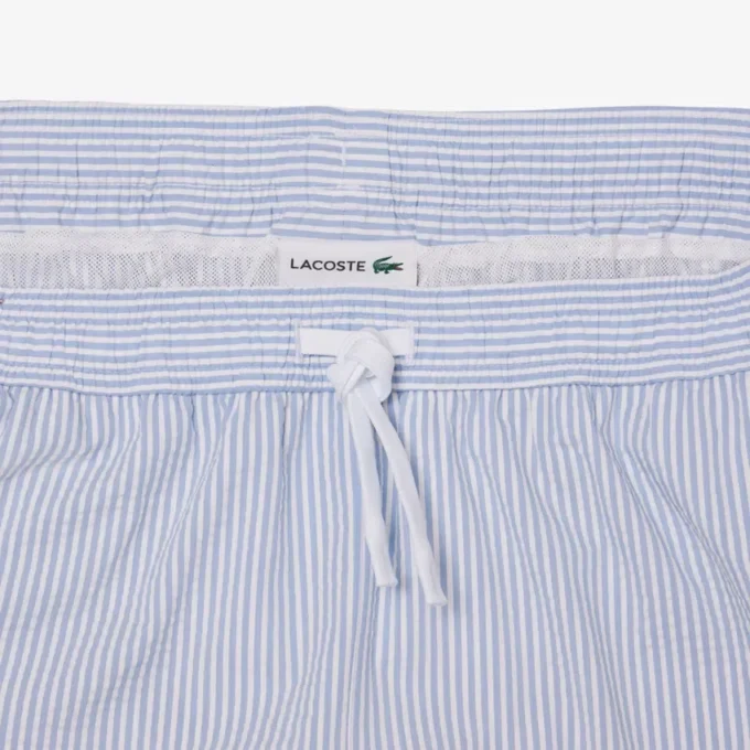 Gestreifte, strukturierte Retroshorts in mittlerer Länge für Herren