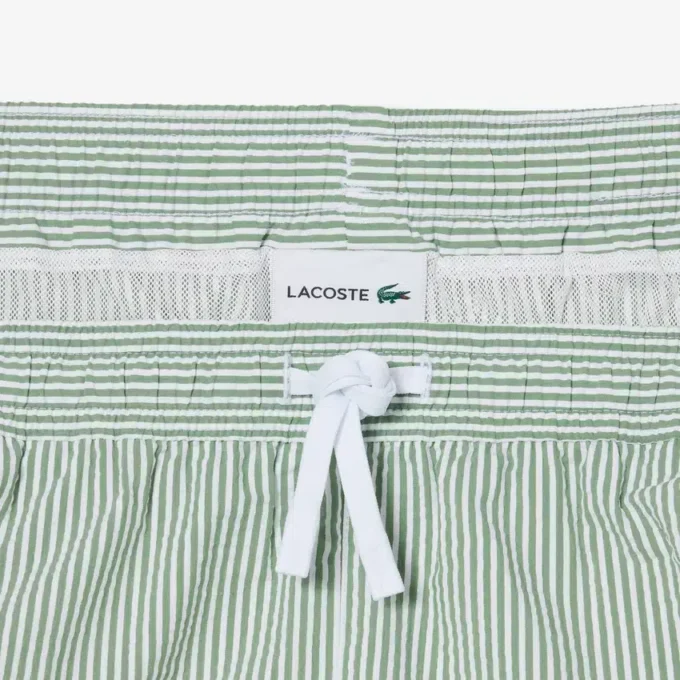Gestreifte, strukturierte Retroshorts in mittlerer Länge für Herren