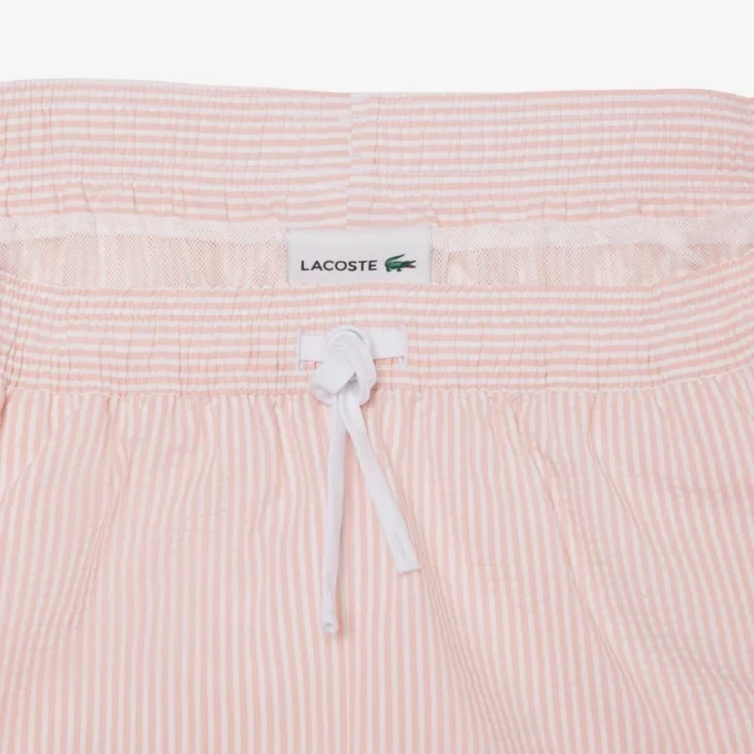 Gestreifte, strukturierte Retroshorts in mittlerer Länge für Herren