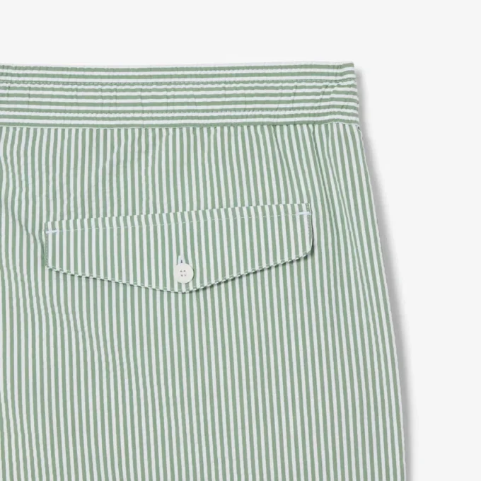 Gestreifte, strukturierte Retroshorts in mittlerer Länge für Herren