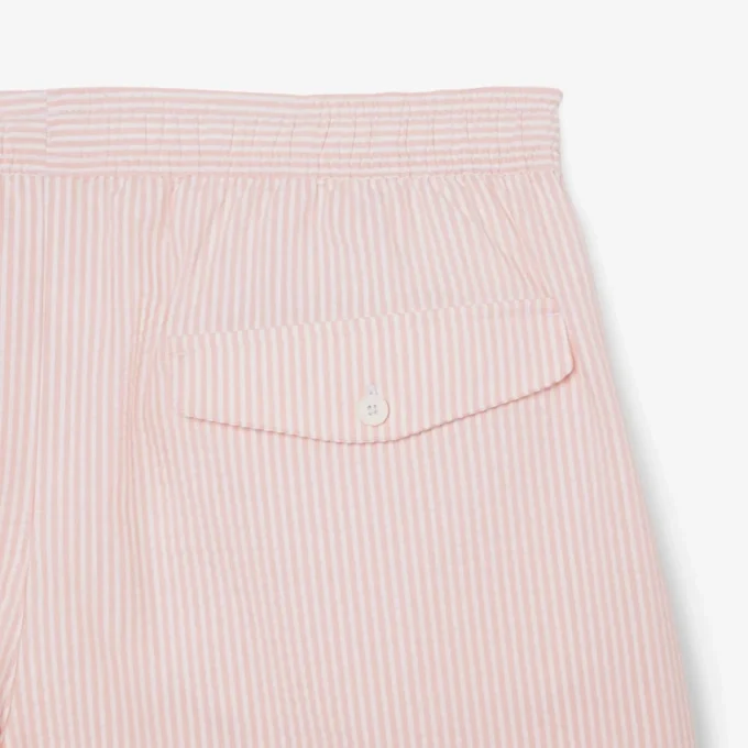 Gestreifte, strukturierte Retroshorts in mittlerer Länge für Herren
