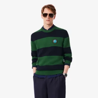 Gestreifter Baumwoll-Jersey-Pullover für Herren