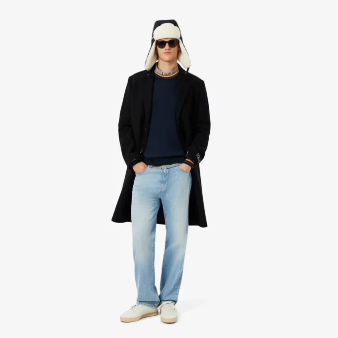 Gestreifter Baumwoll-Jersey-Pullover für Herren