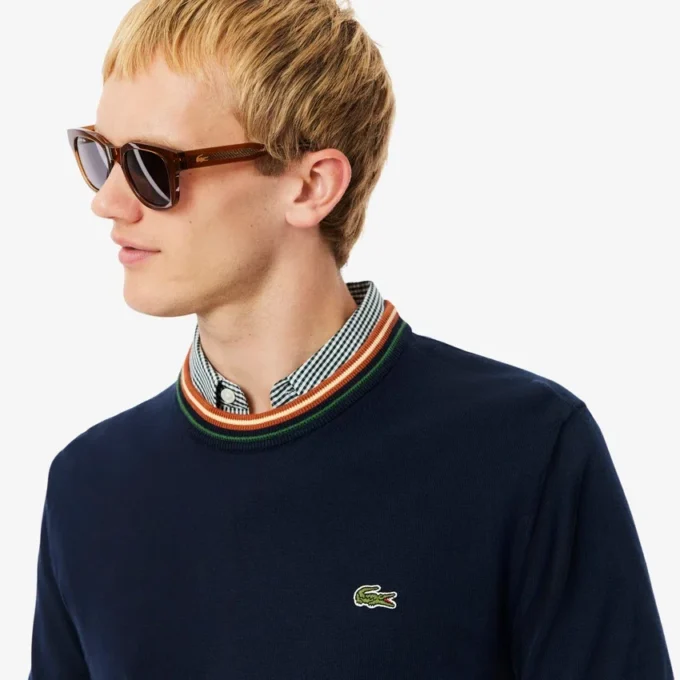 Gestreifter Baumwoll-Jersey-Pullover für Herren