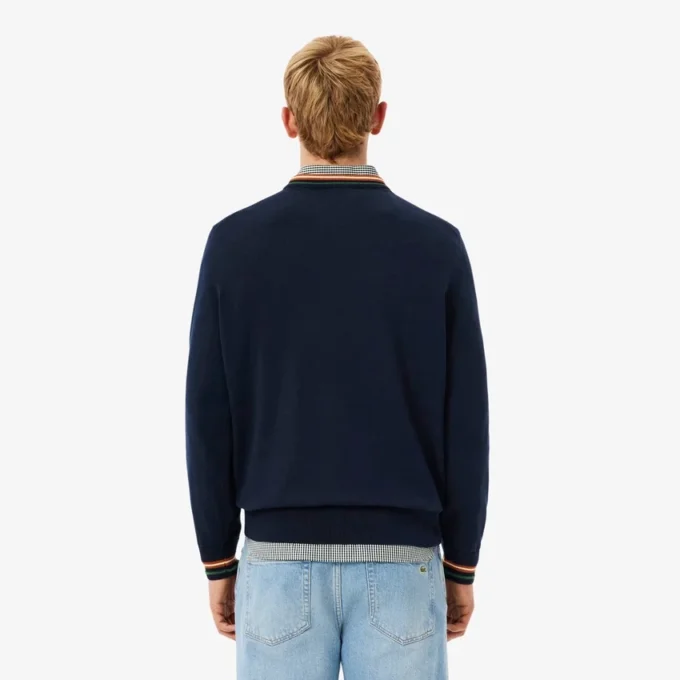 Gestreifter Baumwoll-Jersey-Pullover für Herren