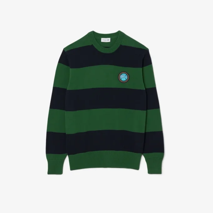 Gestreifter Baumwoll-Jersey-Pullover für Herren