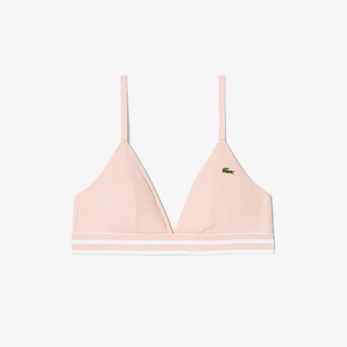 Gestreifter Baumwoll-Triangel-Bralette
