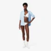 Gestreifter Baumwoll-Triangel-Bralette