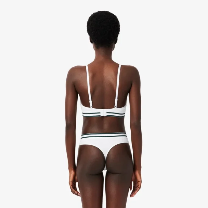 Gestreifter Baumwoll-Triangel-Bralette