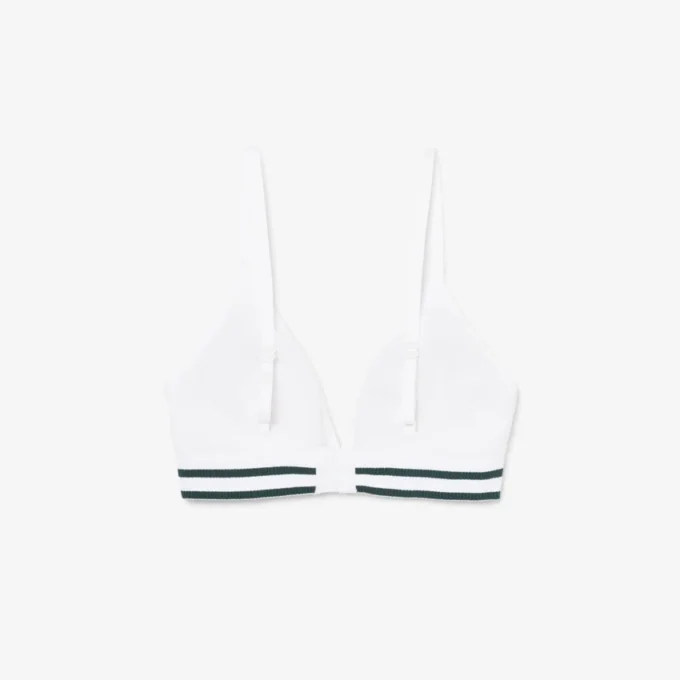 Gestreifter Baumwoll-Triangel-Bralette