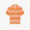 Gestreiftes Poloshirt aus Mesh-Strick