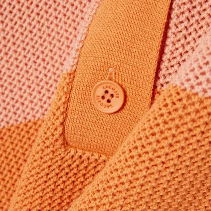 Gestreiftes Poloshirt aus Mesh-Strick