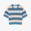 Gestreiftes T-Shirt aus Mesh-Strick
