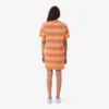 Gestreiftes T-Shirt-Kleid aus Mesh-Strick