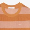 Gestreiftes T-Shirt-Kleid aus Mesh-Strick