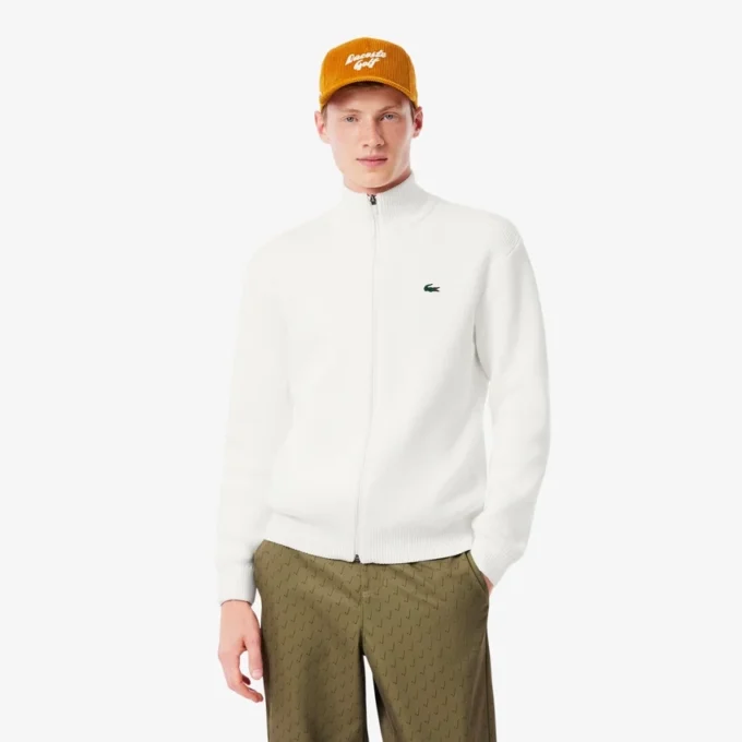 Golfpullover für Herren aus geripptem Strick mit Reißverschluss
