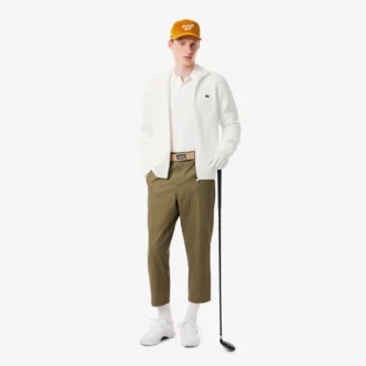 Golfpullover für Herren aus geripptem Strick mit Reißverschluss