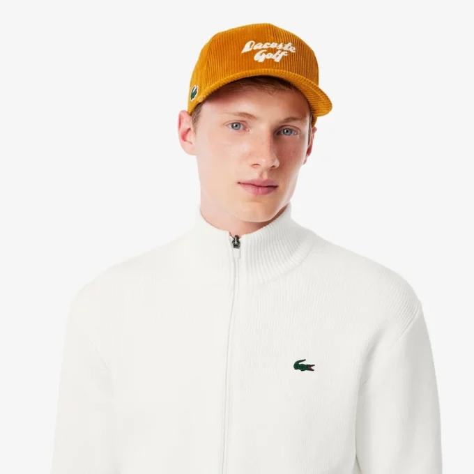 Golfpullover für Herren aus geripptem Strick mit Reißverschluss