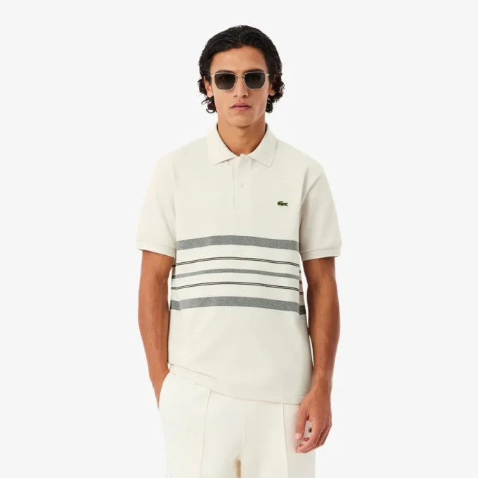 Hergestellt in Frankreich Klassisch geschnittenes gestreiftes Poloshirt