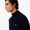 Herren-Baumwollpullover mit Reißverschluss und hohem Kragen