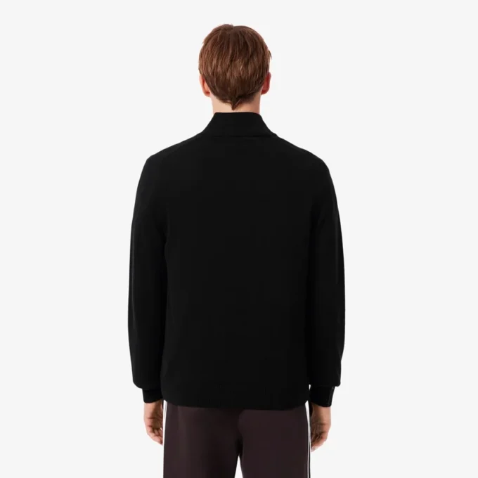 Herren-Baumwollpullover mit Reißverschluss und hohem Kragen