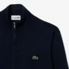 Herren-Baumwollpullover mit Reißverschluss und hohem Kragen