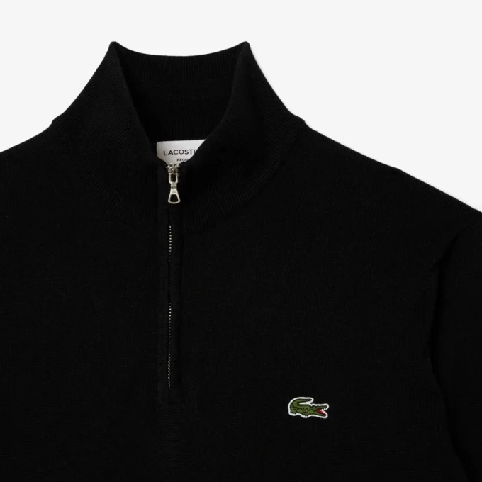 Herren-Baumwollpullover mit Reißverschluss und hohem Kragen