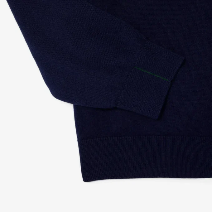 Herren-Baumwollpullover mit Reißverschluss und hohem Kragen