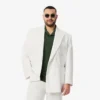 Herren-Blazer mit doppelter Knopfleiste und gesticktem Heritage-Emblem