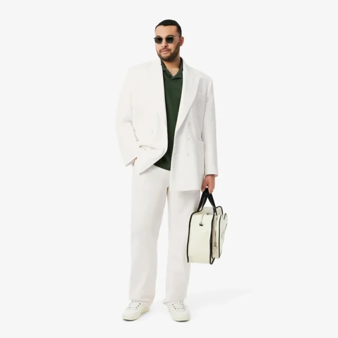 Herren-Blazer mit doppelter Knopfleiste und gesticktem Heritage-Emblem