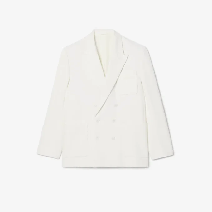 Herren-Blazer mit doppelter Knopfleiste und gesticktem Heritage-Emblem
