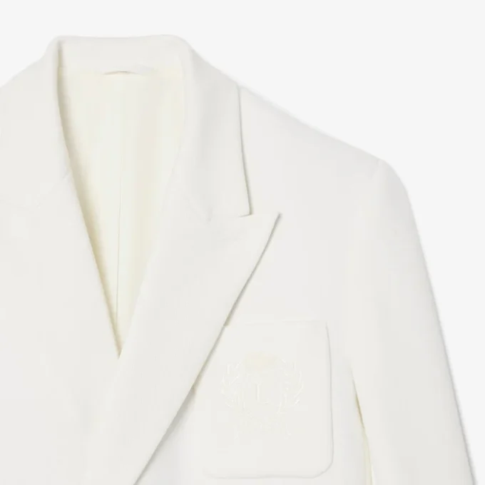 Herren-Blazer mit doppelter Knopfleiste und gesticktem Heritage-Emblem