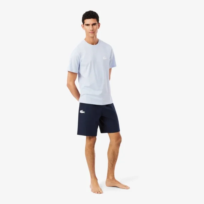 Herren-Fleece-Pyjama-Shorts in gerader Passform