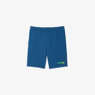 Herren-Fleece-Shorts in Regular Fit mit Washed-Effekt und Print