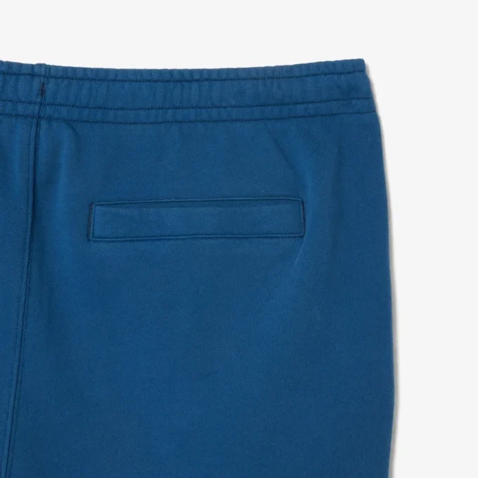 Herren-Fleece-Shorts in Regular Fit mit Washed-Effekt und Print
