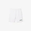 Herren-Fleece-Shorts mit Regular-Fit und Text-Stickerei