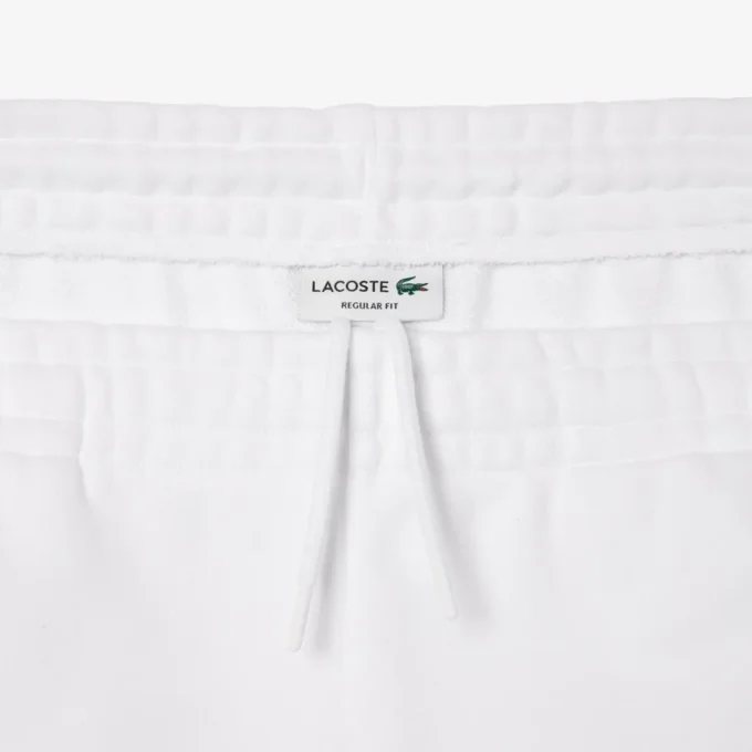 Herren-Fleece-Shorts mit Regular-Fit und Text-Stickerei