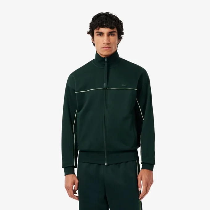 Herren-Fleece-Sweatshirt mit Reißverschluss und Satin-Effekt
