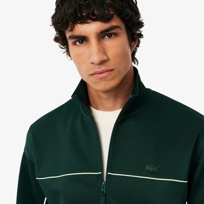 Herren-Fleece-Sweatshirt mit Reißverschluss und Satin-Effekt