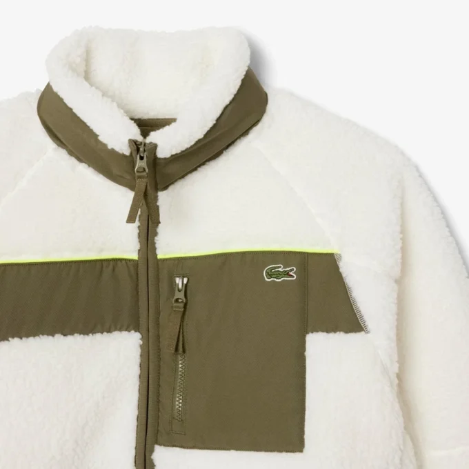 Herren-Fleecejacke mit Farbblock-Design