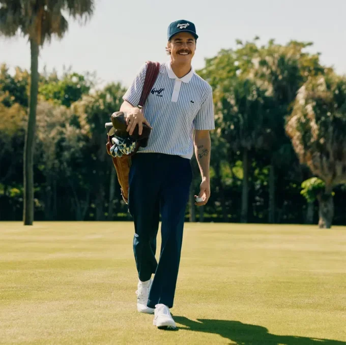Herren-Golfkappe aus besticktem Cord