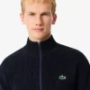 Herren-Golfpullover aus geripptem Strick mit Reißverschluss