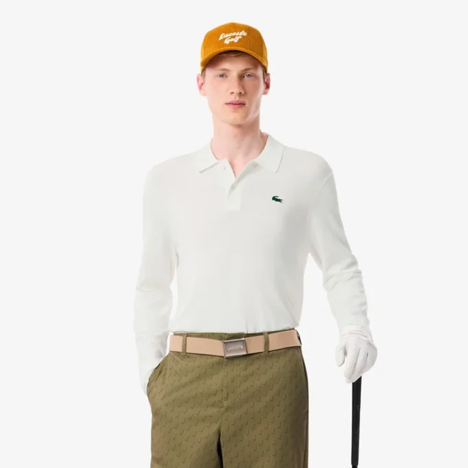 Herren-Golfpullover mit Stretch und Polokragen