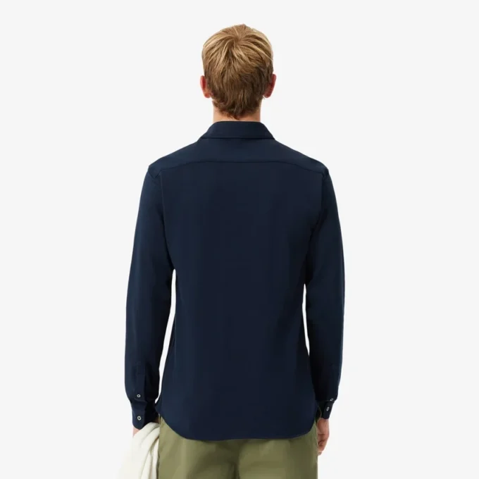 Herren-Hemd aus Baumwollpiqué in Slim Fit