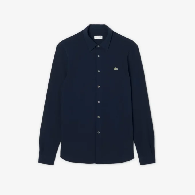Herren-Hemd aus Baumwollpiqué in Slim Fit