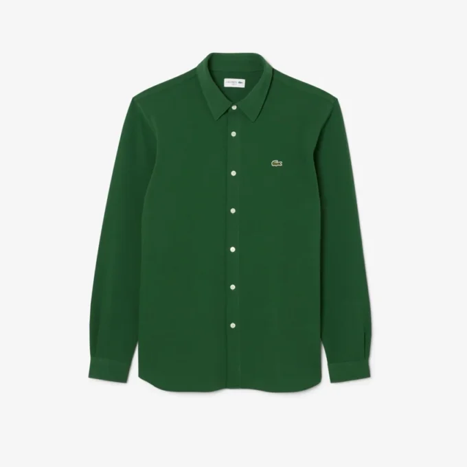 Herren-Hemd aus Baumwollpiqué in Slim Fit