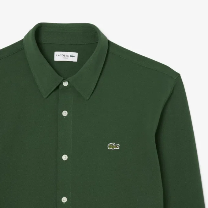 Herren-Hemd aus Baumwollpiqué in Slim Fit