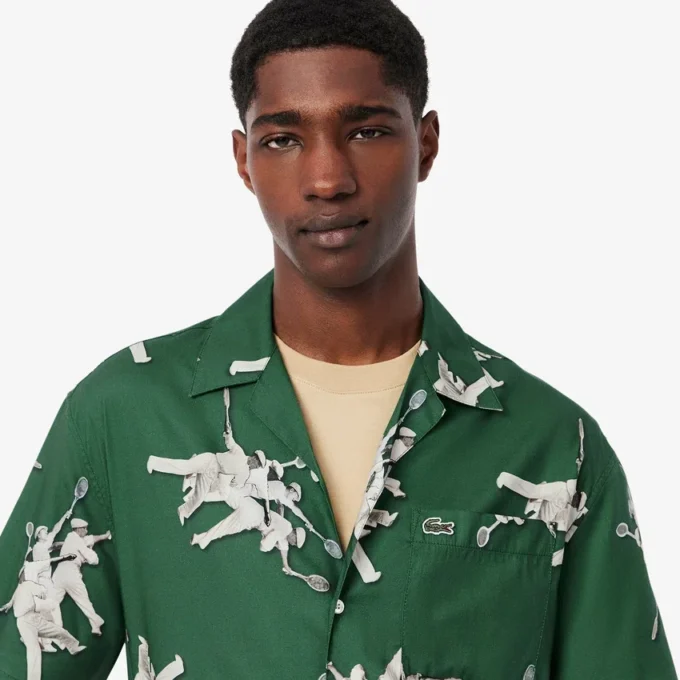 Herren-Hemd mit Rena-Lacoste-Print in Relaxed Fit
